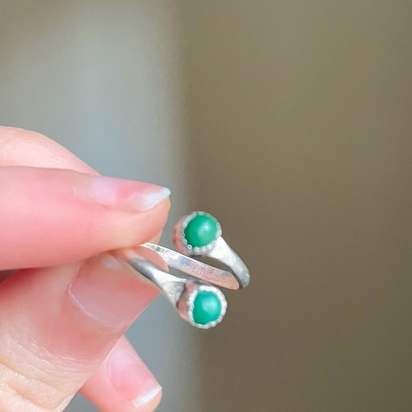 Green turquoise sterling silver ring - Picture 3 of 6